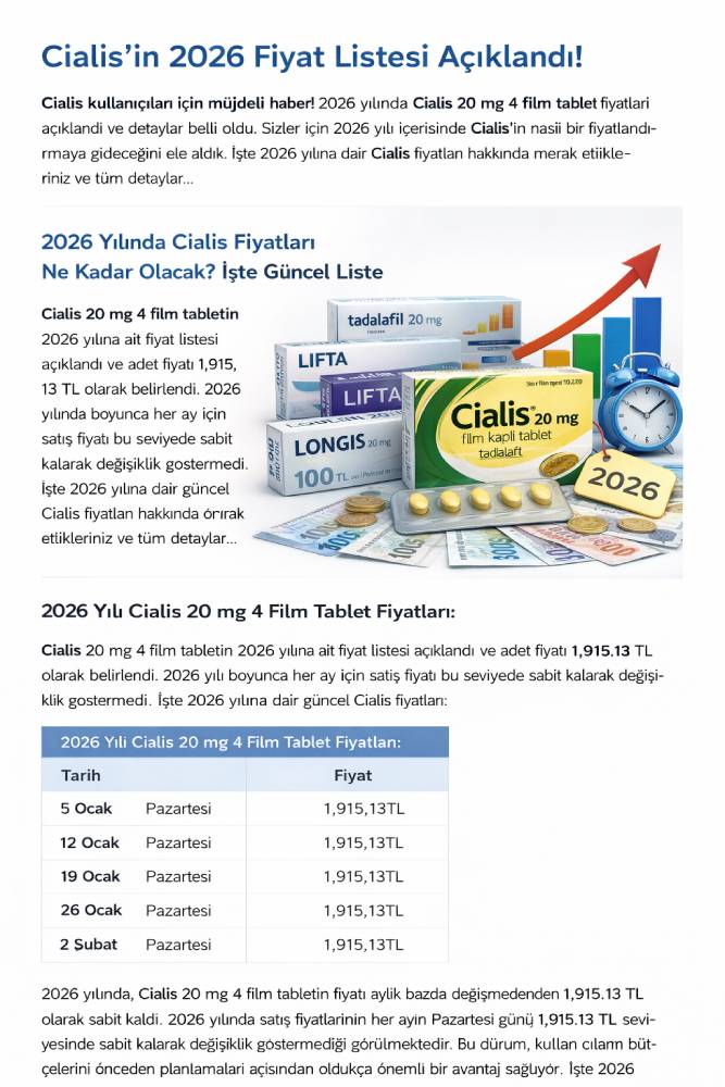 Cialis fiyat listesi görseli 